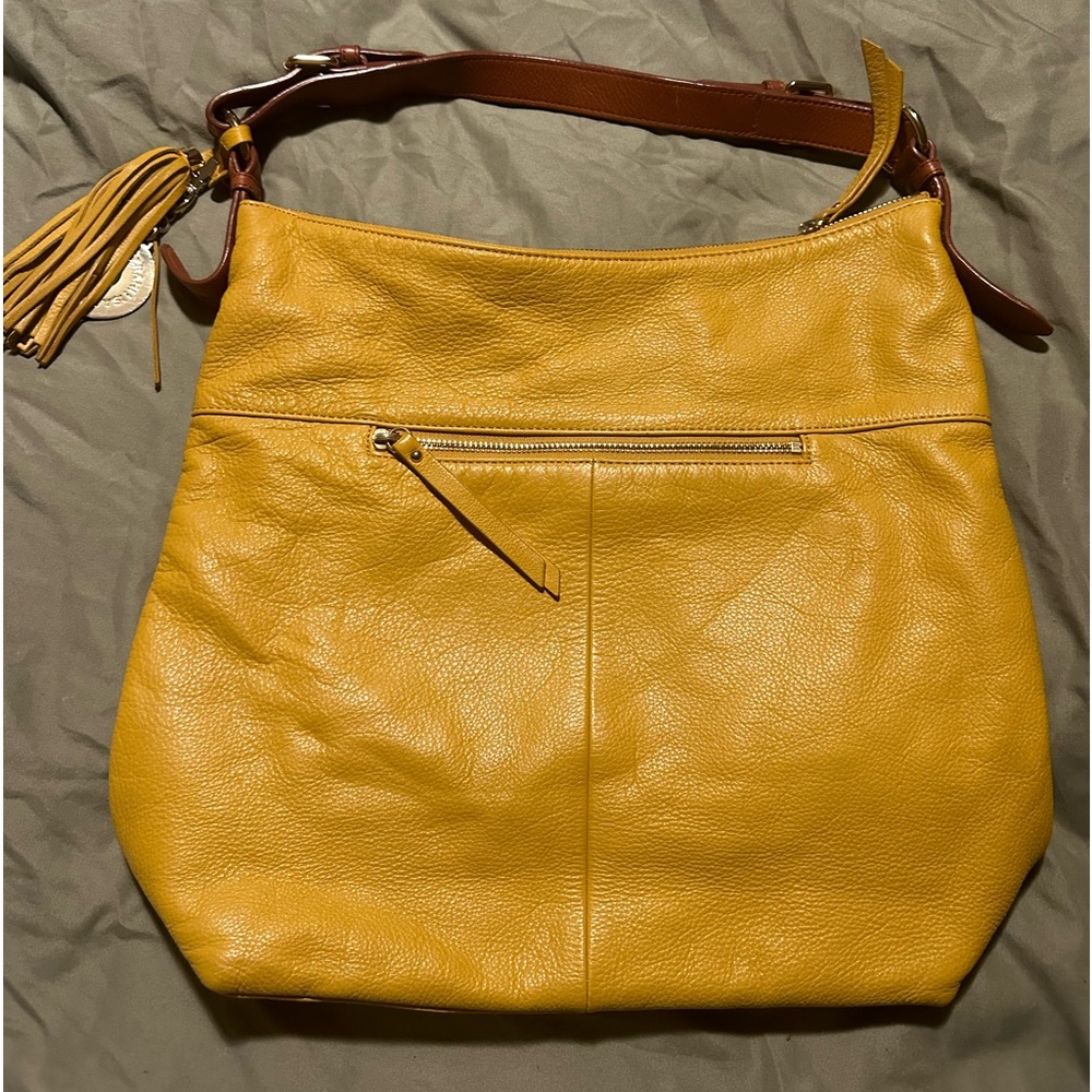 ISAAC MIZRAHI BRIDGEHAMPTON LEATHER HOBO BAG